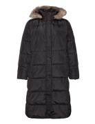 Lauren Women Faux-Fur-Trim Hooded Down Coat Svart