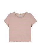 Tommy Hilfiger Rib Knit Top Ss Rosa