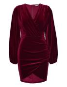 Bubbleroom Leija Velvet Dress Burgundy