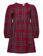 Lindex Dress L S Woven Check Röd