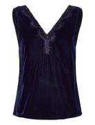 Rosemunde Aomi Lace Top Marinblå