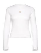 Calvin Klein Jeans Woven Label Rib Ls Top Vit