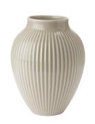 Knabstrup Keramik Knabstrup Vase H 20 Cm Ripple Sand Beige