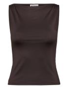 Weekday Boatneck Sleeveless Top Brun