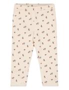 Mango Printed Cotton Trousers Kräm