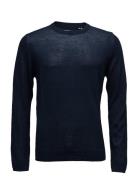 Lindbergh Merino Knit O-Neckmerino Knit O-Neck Marinblå
