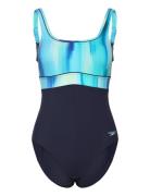 Speedo Womens Shaping Contour Eclipse Printed 1 Pc Marinblå