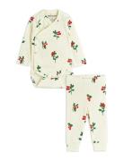 Mini Rodini Lingonberries Aop Nb Baby Set Kräm