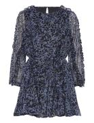 French Connection Anna Emina Chiffon Dress Marinblå