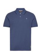 Scotch & Soda Melange Regular Fit Polo Blå