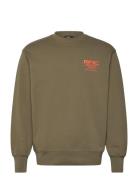 Mads Nørgaard Compact Cotton Mnc Crew Khaki Green