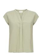 Cream Cririna Ss Blouse Grön