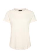 Lauren Ralph Lauren Linen-Blend Jersey Short-Sleeve Tee Kräm