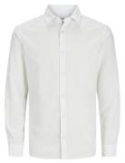 Jack & J S Jjebreeze Linen Blend Shirt Ls Sn Jnr Vit