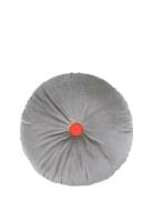 NOBODINOZ Round Cushion Eco-Velvet Grå
