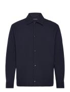 J. Lindeberg Celian Seersucker Overshirt Marinblå