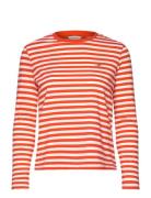 GANT Reg Striped Shield Ls T-Shirt Röd