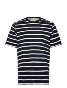Anerkjendt Akkikki Frotte Stripe Tee Marinblå