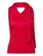 Weekday Lyocell -Shoulder Tie Top Röd