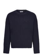 Weekday Ribbed Cotton Sweater Marinblå