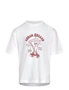 Mango Printed Cotton-Blend T-Shirt Vit