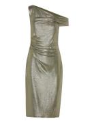 Lauren Ralph Lauren Metallic -Shoulder Cocktail Dress Grön