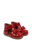 Pom Pom Starters? Bow Velcro Sandal Röd