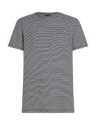 Tommy Hilfiger Cotton Linen Stripe Tee Marinblå