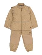 Mikk-line Thermal+ Frill Set Aop Beige