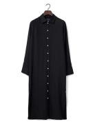 Lexington Clothing Long Linen Shirt Dress Svart