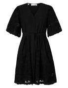 Selected Femme Slfdahlia Ss Short Broderi Dress Noos Svart