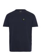 Lyle & Scott Linen Blend Raglan T-Shirt Marinblå