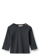 Wheat T-Shirt L/S Milo Marinblå