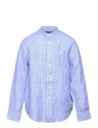 Ralph Lauren Kids Striped Linen Shirt Blå