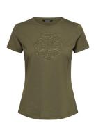 Lauren Ralph Lauren Embroidered-Logo Cotton Jersey Tee Khaki Green