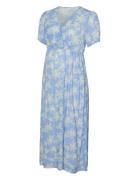 Mamalicious Mlalika Tess S/S Wo Midi Dress Blå