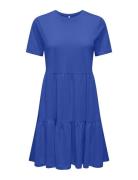 ONLY Onlmay Life S/S Peplum Dress Box Jrs Blå