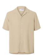 Selected Homme Slhrelaxed-Sal Ss Shirt Resort W Beige