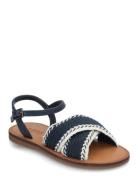 Mango Criss-Cross Straps Sandals Marinblå