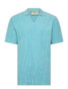 Scotch & Soda Jacquard Cotton Terry Relaxed-Fit Polo Blå