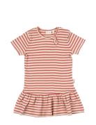 Petit Piao Dress S/S Modal Striped Röd