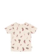 Petit Piao T-Shirt S/S Printed Kräm
