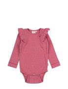 Petit Piao Body L/S Frill Modal Dot Rosa
