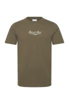 Lindbergh Embroidery O-Neck Tee S/S Grön