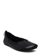 ALOHAS Gill Black Leather Ballet Flats Svart