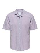 ONLY & SONS Onscaiden Life Ss Solid Resort Linennoos Lila