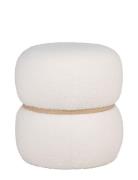 House Nordic Niva - Pouf In Teddy, White, Ø38X41 Cm Vit