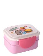 Puckator Stacked Bento Box Lunch Box With Cutlery Rosa