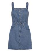 Levi's® Iconic Button Thru Dress Med Indigo - Worn In Blå