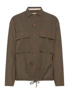 Anerkjendt Akotto Cot/Linen Overshirt Khaki Green